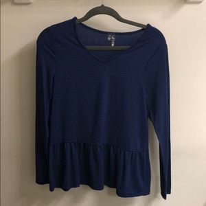 Black and Blue Striped Long Sleeve